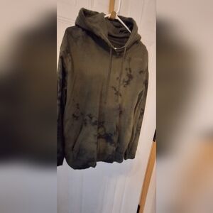 Men's Original Use Dark Green Tie-Dye Hoodie